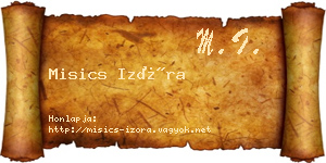 Misics Izóra névjegykártya